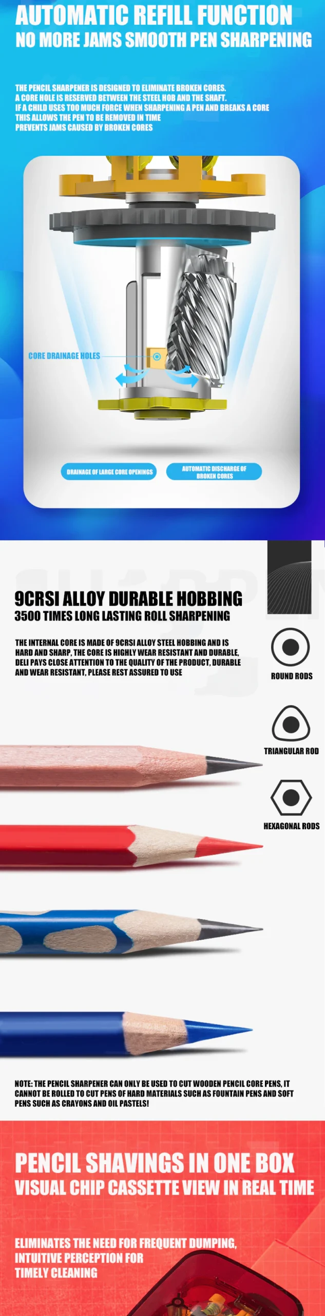 Automatic Top Pen Feed Design: Easy for children to use | 自動進筆設計: 方便兒童使用