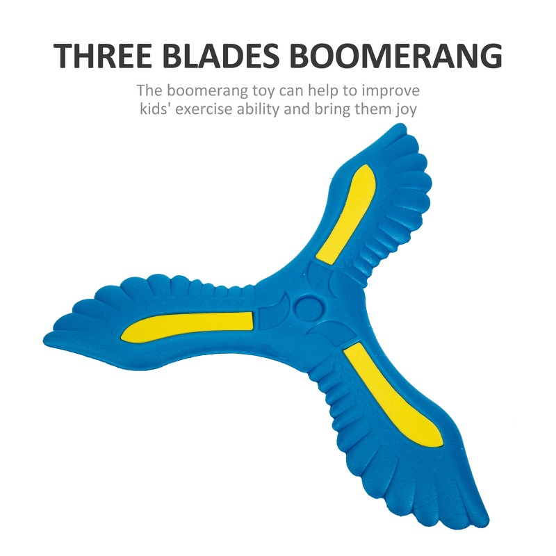 Three Blades Boomerang: The boomerang toy can help to improve kids' exercise ability and bring them joy. Circle out around 10-12 meters | 三葉回力鏢:回力鏢玩具可以幫助提高孩子的運動能力並給他們帶來快樂。投擲範圍約10-12米左右